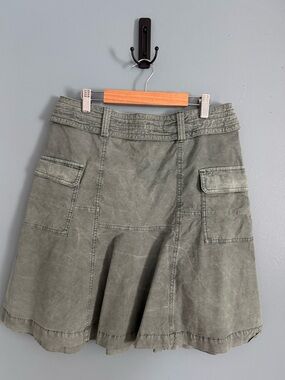 Anthropologie Olive Green Utility A-Line Skirt